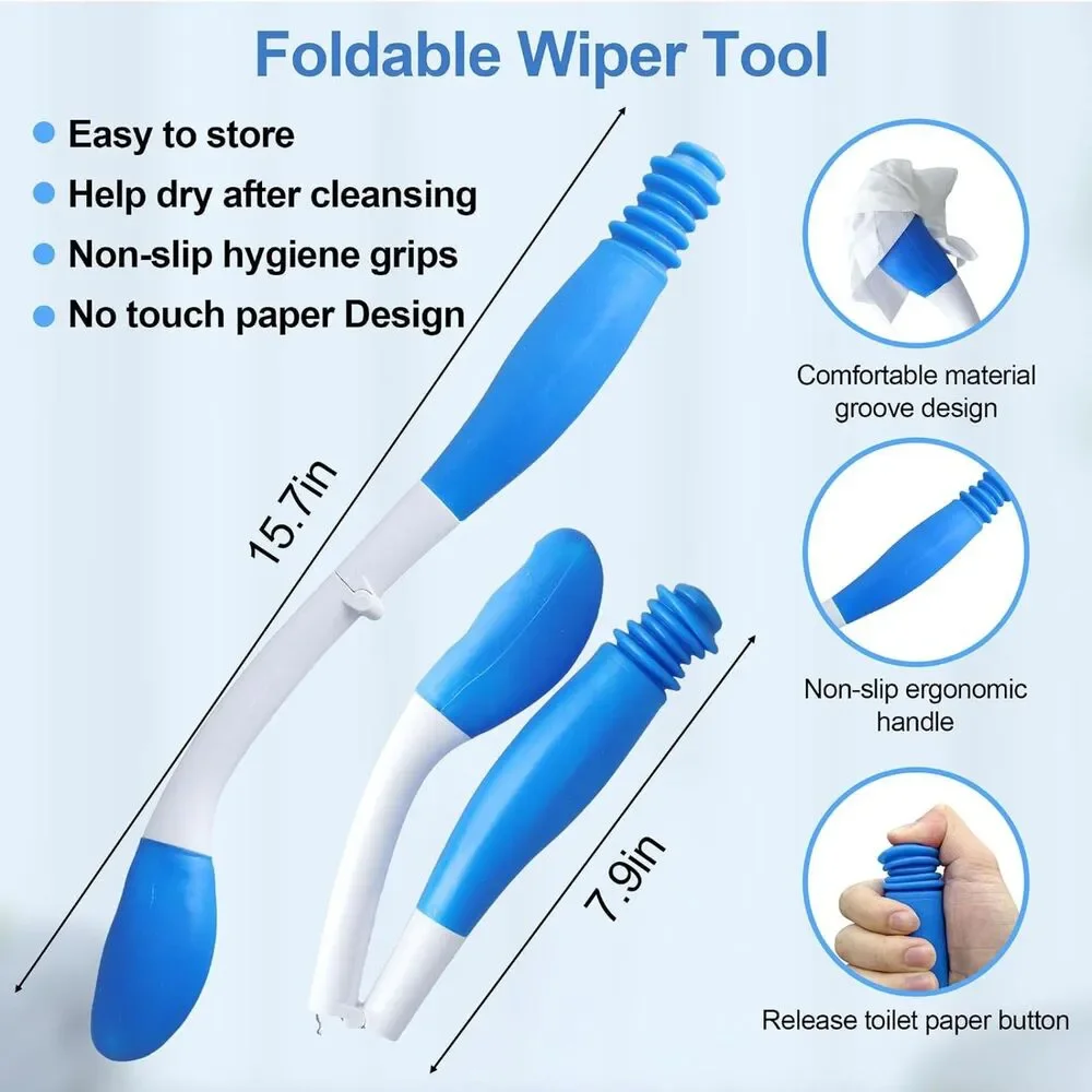 Portable Electric Bidet & Foldable Wiper Tool Set White